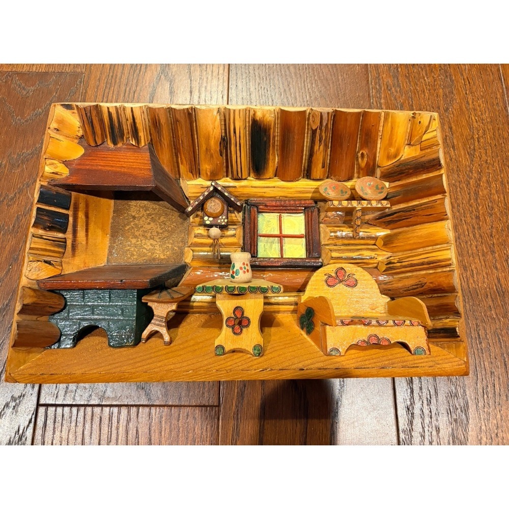 VINTAGE MINIATURE ZAKOPANE POLAND DIORAMA SHADOWBOX HANDMADE